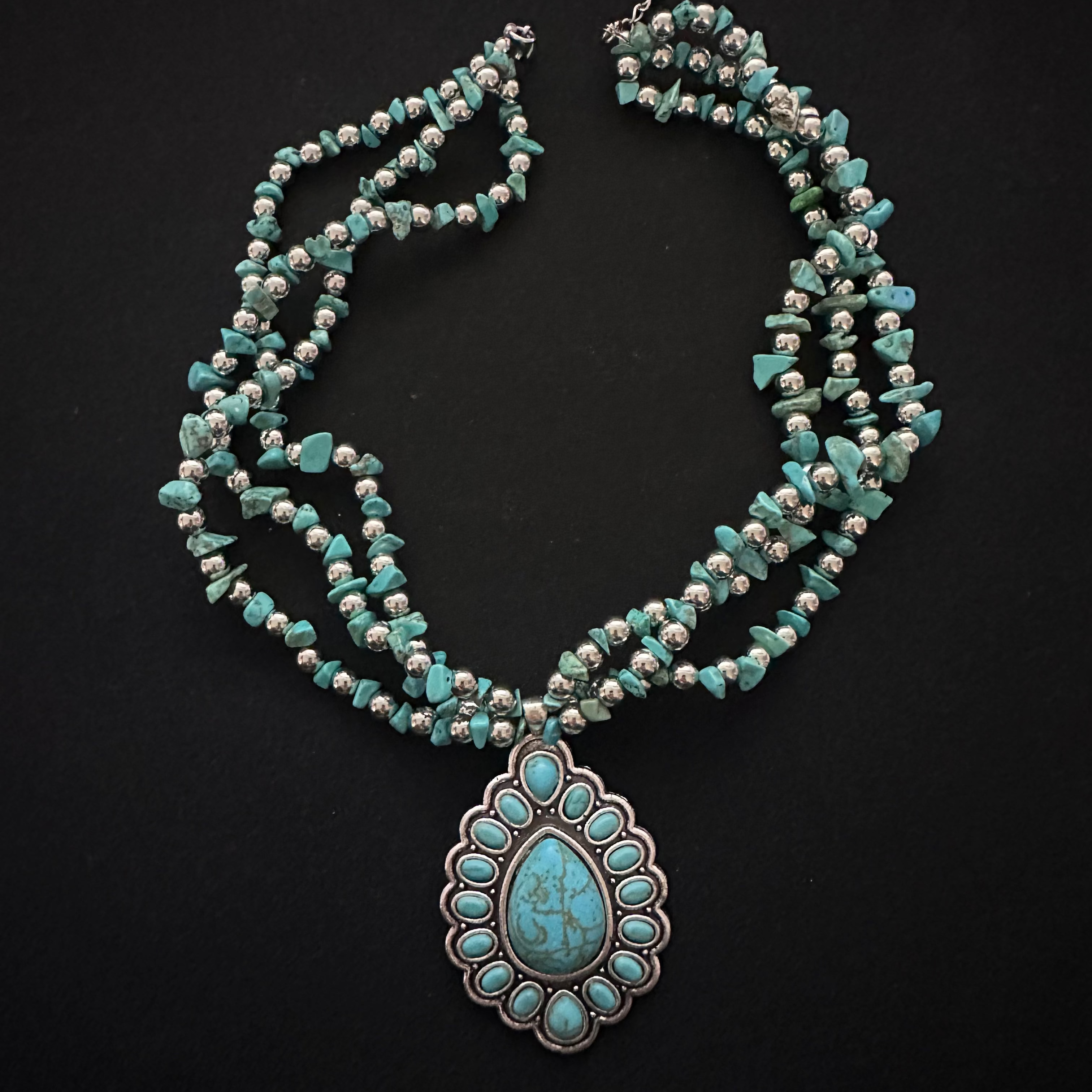 Himalayan Multi-Strand Turquoise Statement Necklace