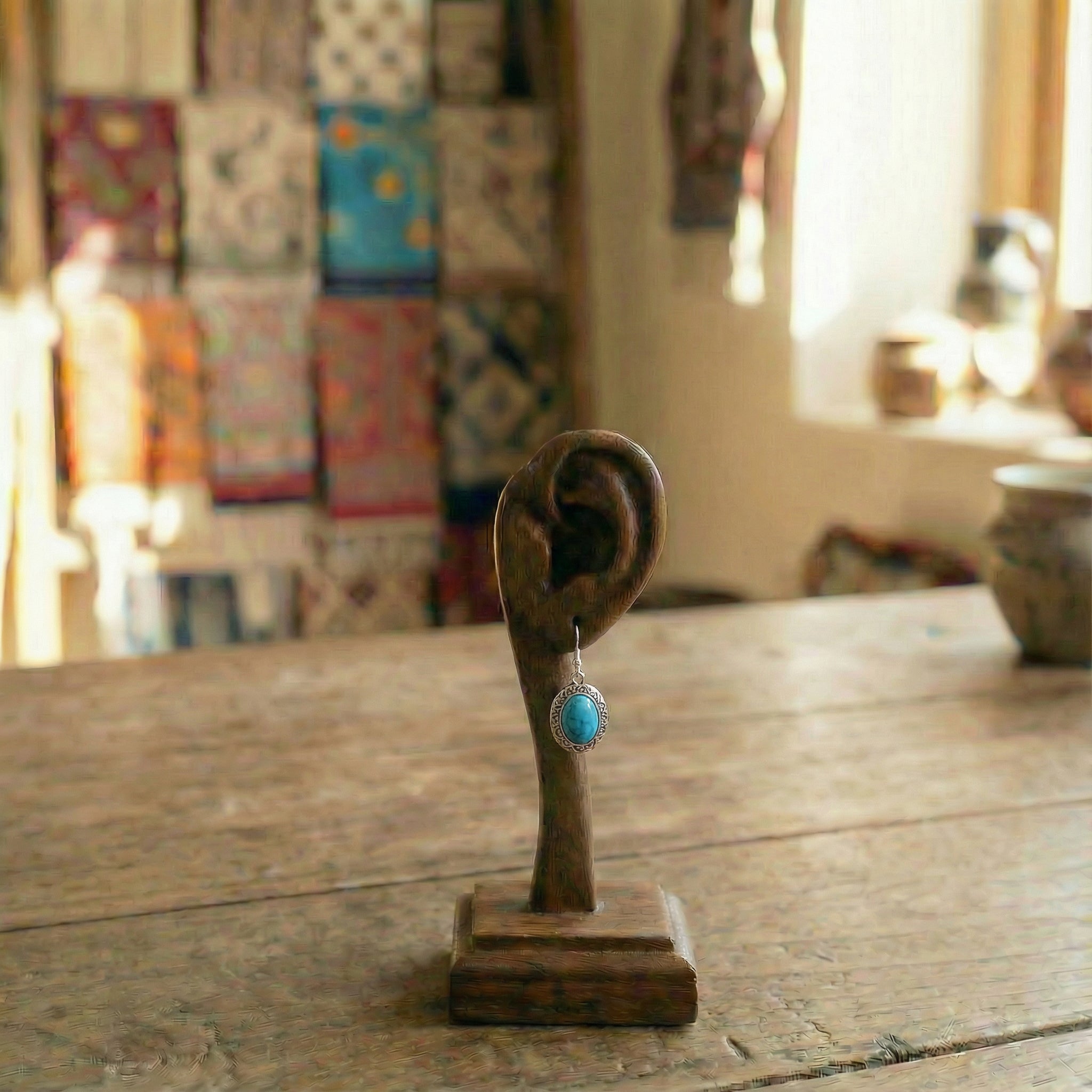 Tibetan Plateau Turquoise Drop Earrings