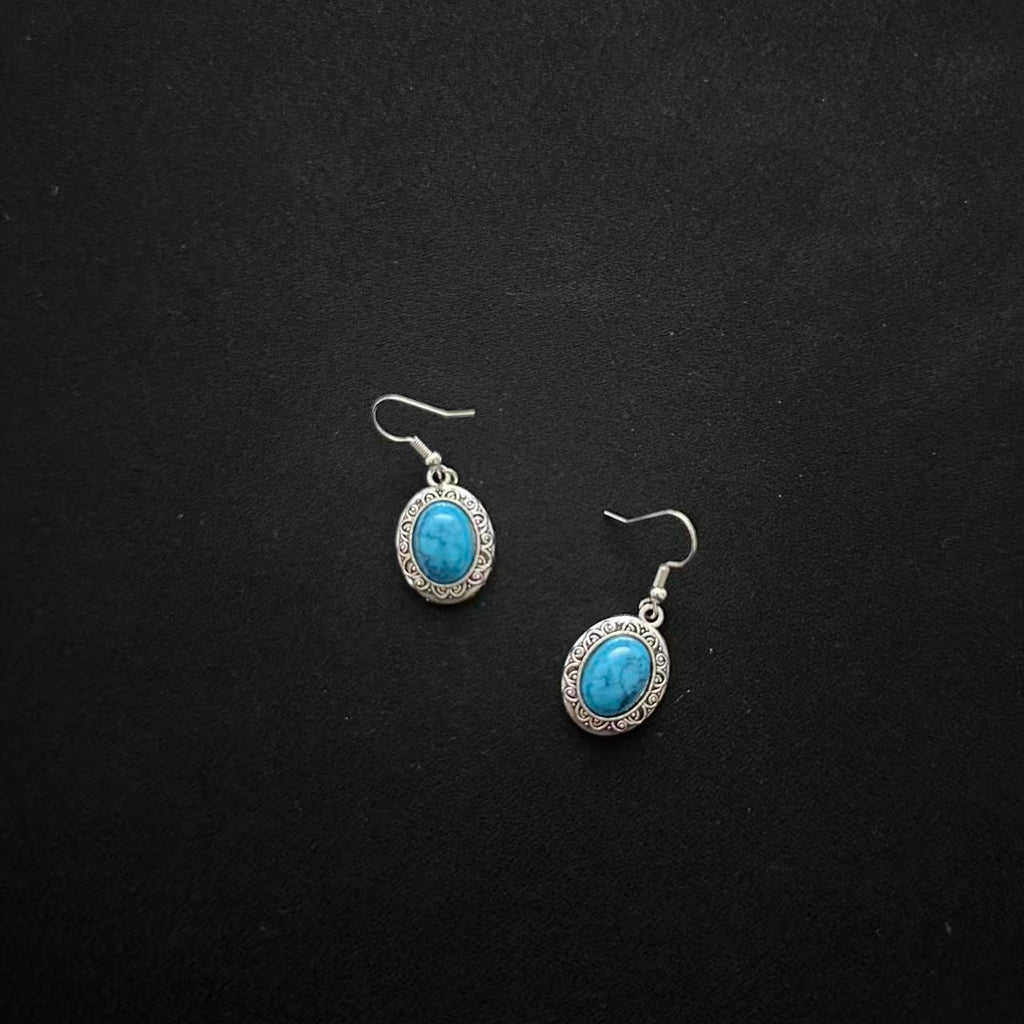 Tibetan Plateau Turquoise Drop Earrings